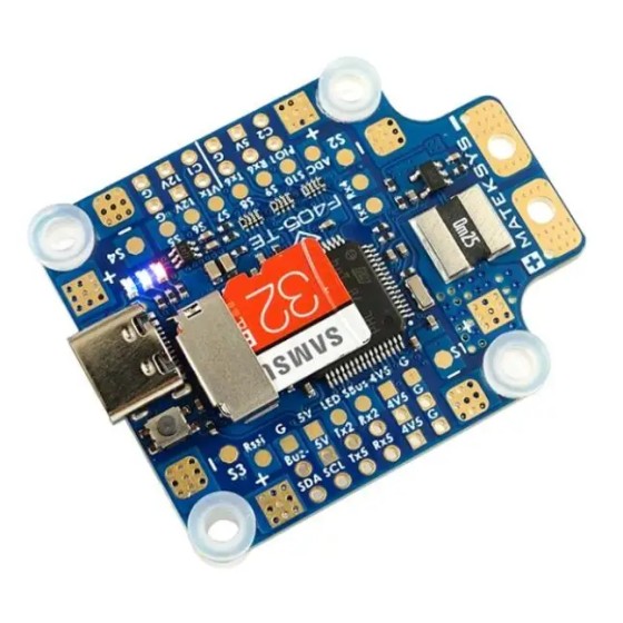 Matek System Mateksys FLIGHT CONTROLLER F405-TE STM32F405RGT6 ICM42688P SPL06 OSD SD-Steckplatz 6x UARTs 1x I2C 11x PWM-Ausgänge FPV RC